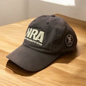 NRA Front Back & Side Logo Embroidered Adjustable Velcro Strap Cap!